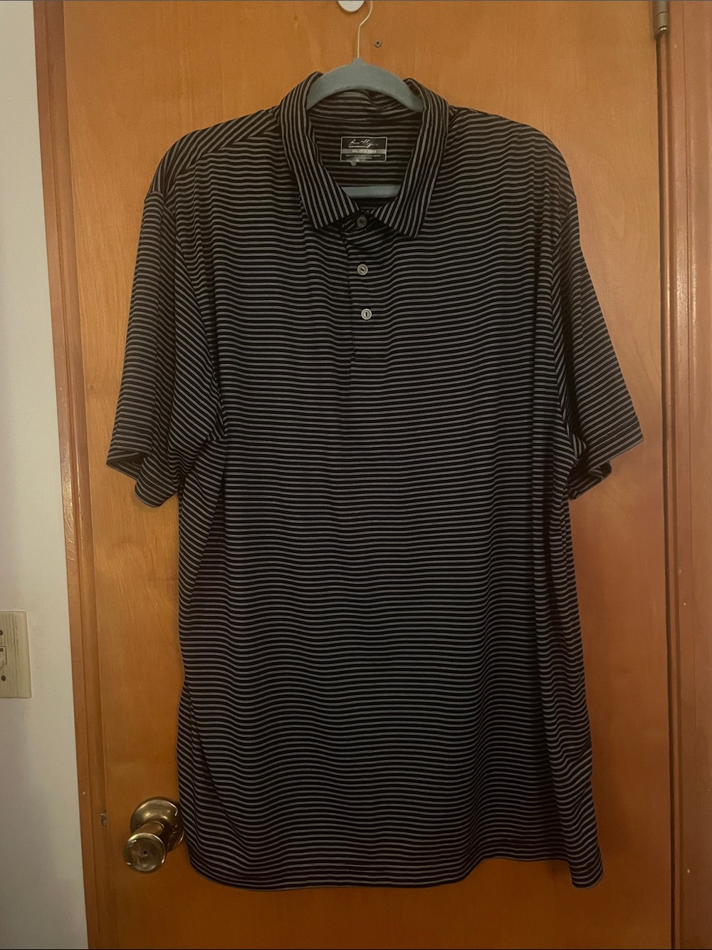 Hogan Black and White Striped Polo Shirt